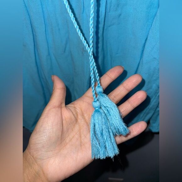 Soft Surroundings Women’s Embroidered & Beaded Blue Marissa Blouse Size L EUC - Picture 4 of 10